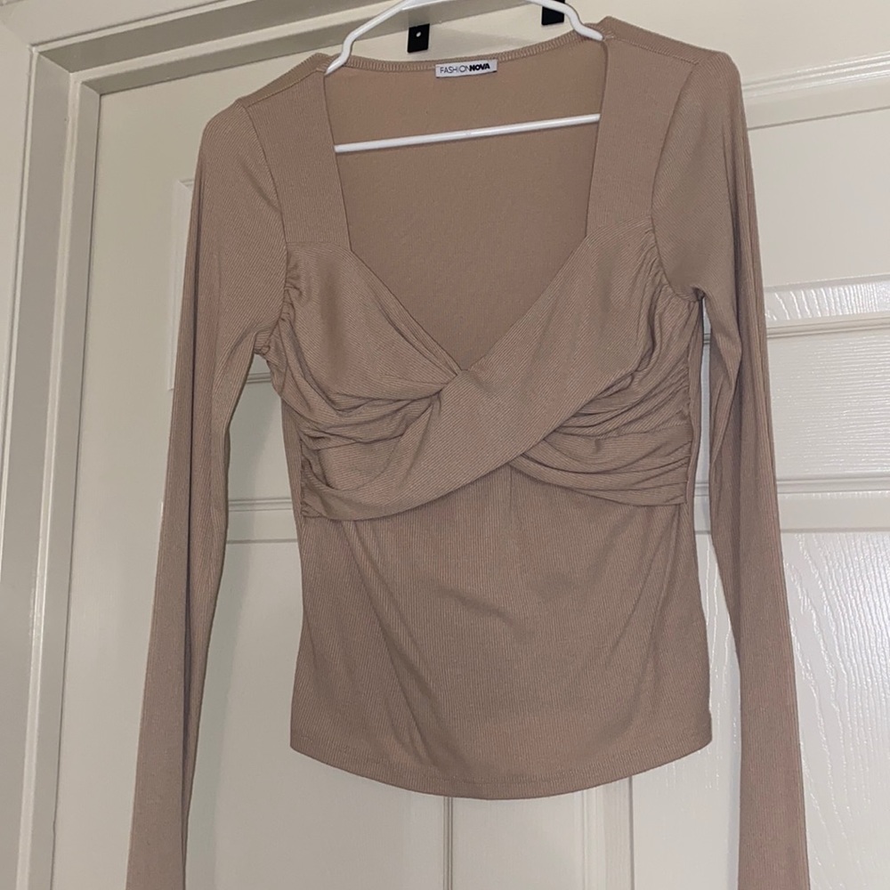Tan long sleeve top